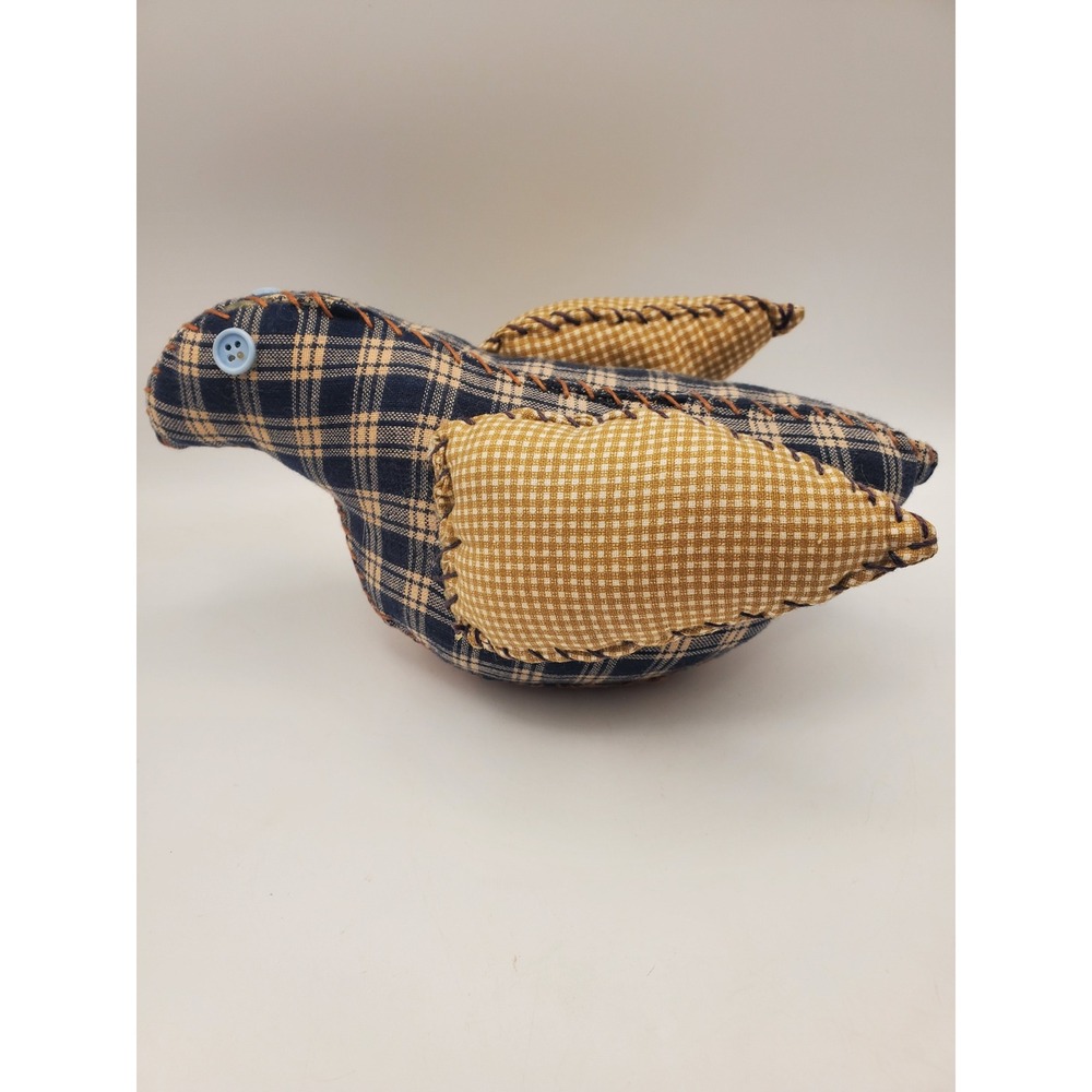 Charming Primitive Folk Art Fabric Bird Figurine
